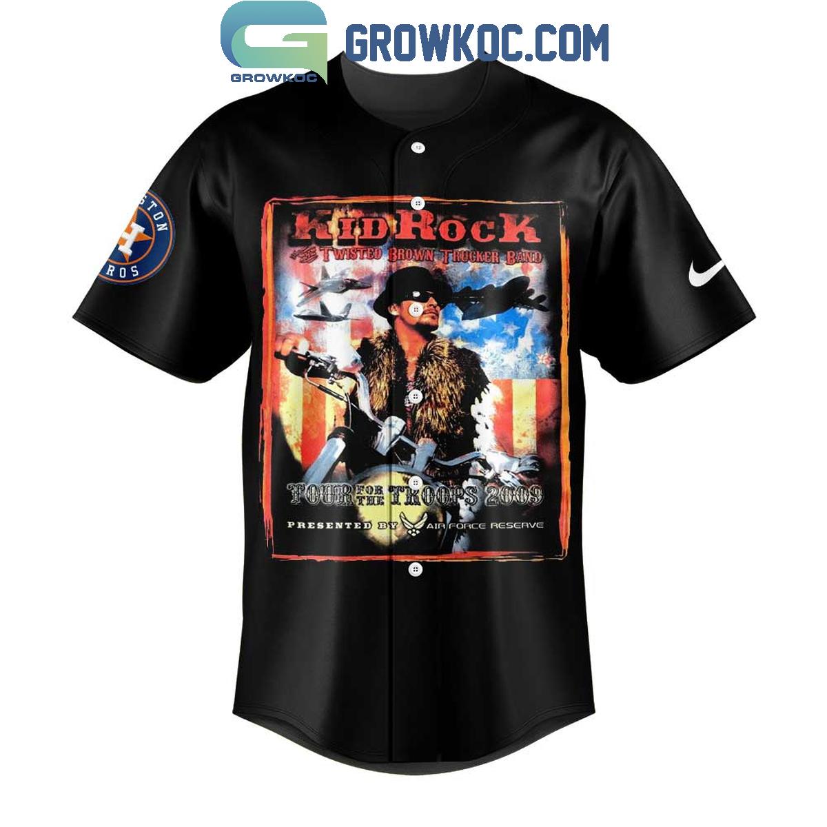 Houston Astros x Bryan I’m The Problem Tour Kid Rock Black Baseball Jersey baseball jersey product view 2