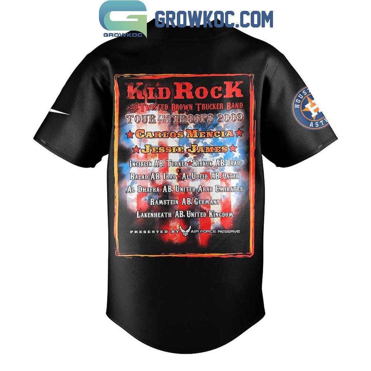 Houston Astros x Bryan I’m The Problem Tour Kid Rock Black Baseball Jersey baseball jersey product view 3