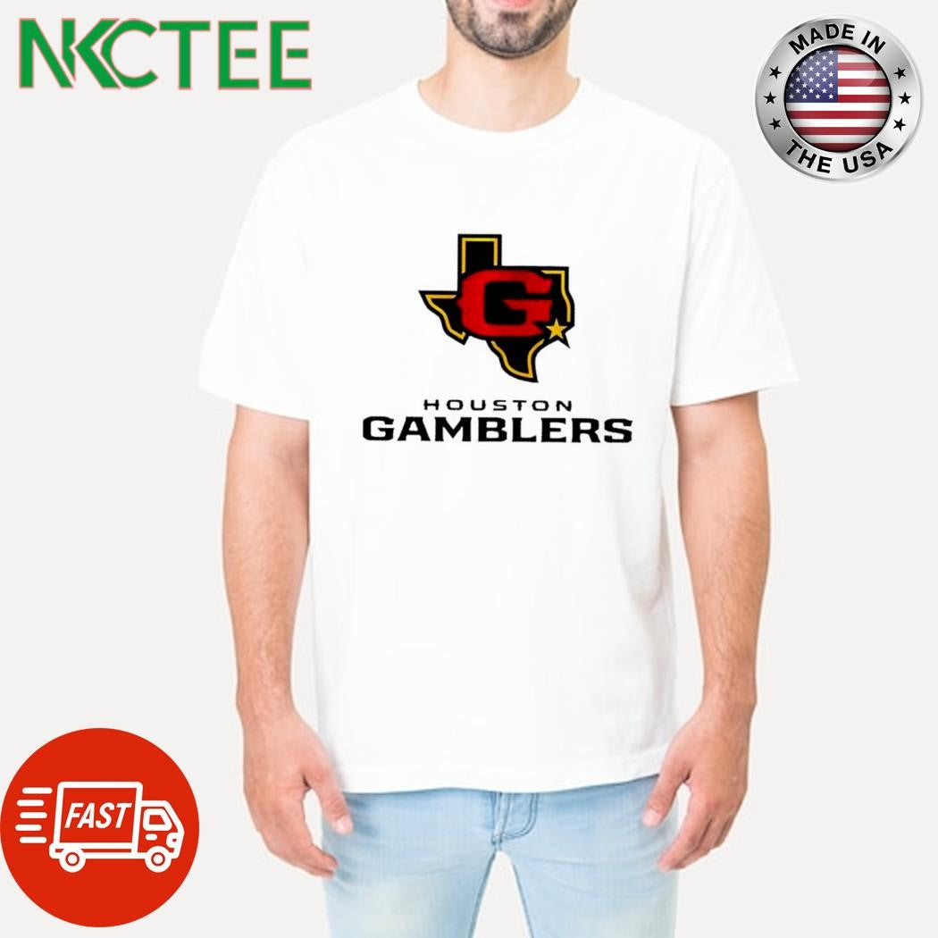 Houston Gamblers Lockup Logo graphic shirt Unisex T-shirt, Sweatshirt, Hoodie, Long Sleeve Tee - T-Shirt, Sweatshirt, Hoodie