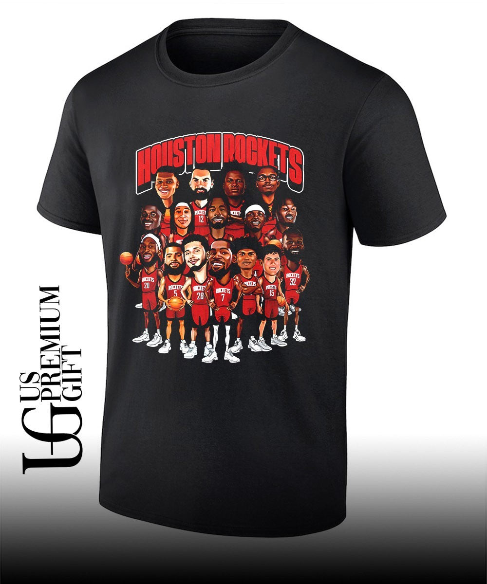 Houston Rockets NBA 2026 Playoffs caricatures shirt Unisex T-shirt, Sweatshirt, Hoodie, Long Sleeve Tee - T-Shirt, Sweatshirt, Hoodie