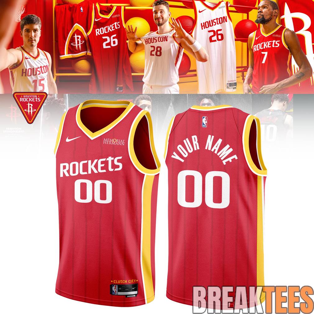 Houston Rockets New 2026 Custom Red Basketball Jersey Unisex T-shirt, Sweatshirt, Hoodie, Long Sleeve Tee - T-Shirt, Sweatshirt, Hoodie