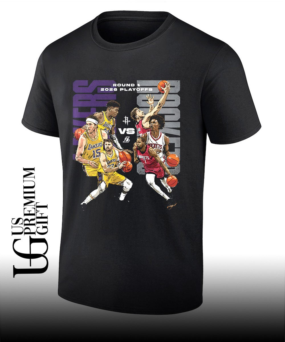 Houston Rockets vs Los Angeles Lakers NBA Playoffs 2026 signature shirt Unisex T-shirt, Sweatshirt, Hoodie, Long Sleeve Tee - T-Shirt, Sweatshirt, Hoodie
