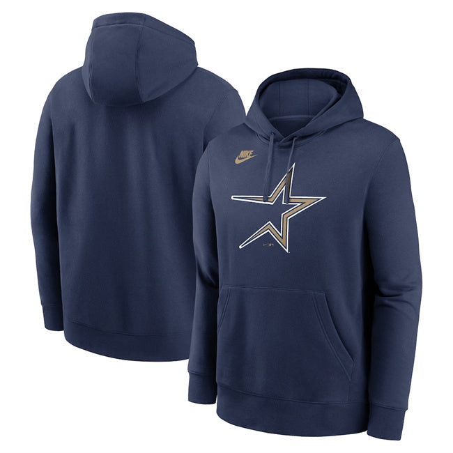 Houston Astros Navy Cooperstown Collection Logo Club Pullover Hoodie Baseball Jersey baseball jersey product view 1