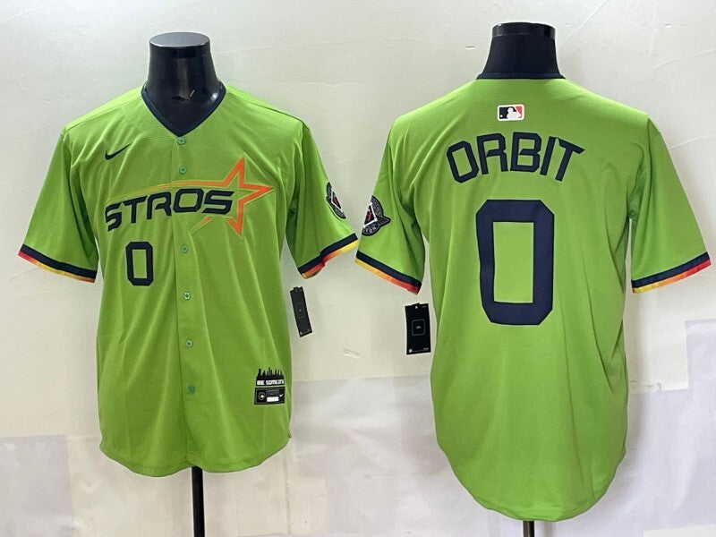 Houston Astros #0 Orbit Astros Collaboration Baseball Jersey baseball jersey product view 1
