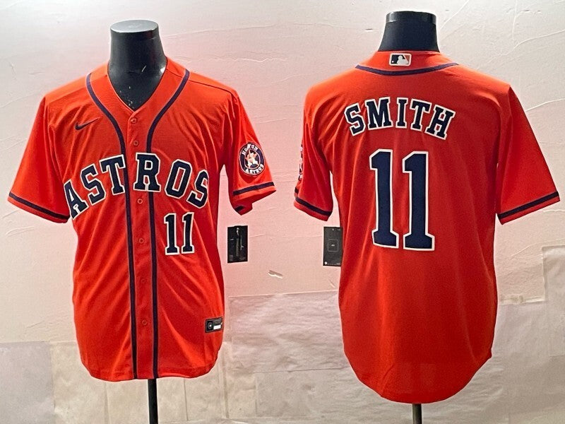 Houston Astros #11 Cam Smith Astros Adult Style 1 Baseball Jersey baseball jersey product view 1