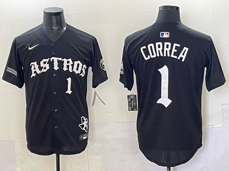 Houston Astros #1 Carlos Correa Astros 5 Collaboration Baseball Jersey baseball jersey product view 1