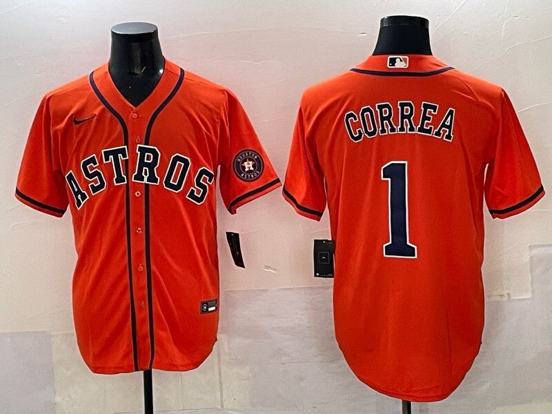 Houston Astros #1 Carlos Correa Astros Adult Style 1 Baseball Jersey baseball jersey product view 1