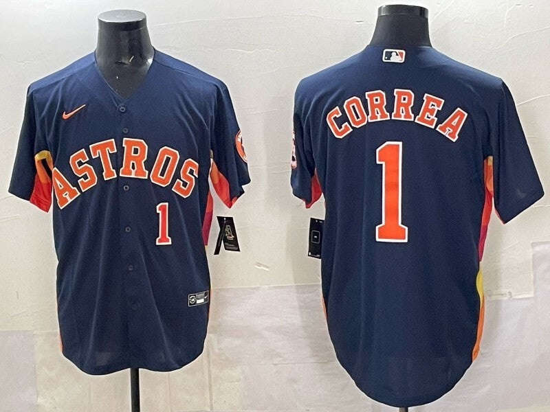 Houston Astros #1 Carlos Correa Astros Adult Style 3 Baseball Jersey baseball jersey product view 1