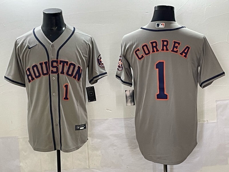 Houston Astros #1 Carlos Correa Astros Adult Style 4 Baseball Jersey baseball jersey product view 1