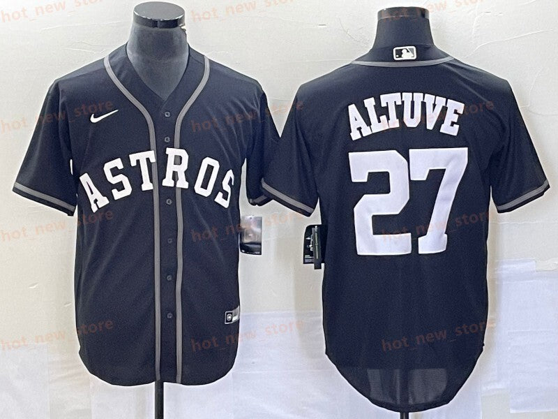 Houston Astros #27 Jose Altuve Baseball Jersey baseball jersey product view 1