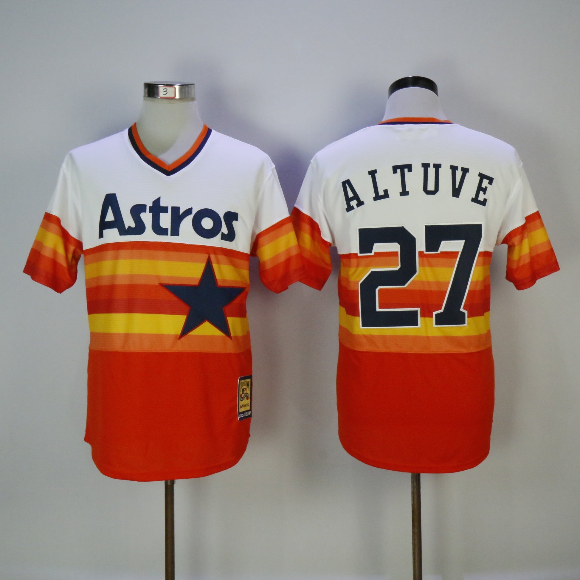 Houston Astros #27 Jose Altuve Astros 27 Retro Edition Baseball Jersey baseball jersey product view 1