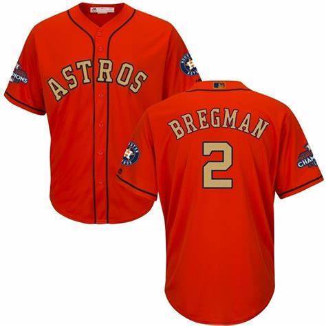 Houston Astros #2 Alex Bregman Astros 2 Orange Fan Edition Baseball Jersey baseball jersey product view 1