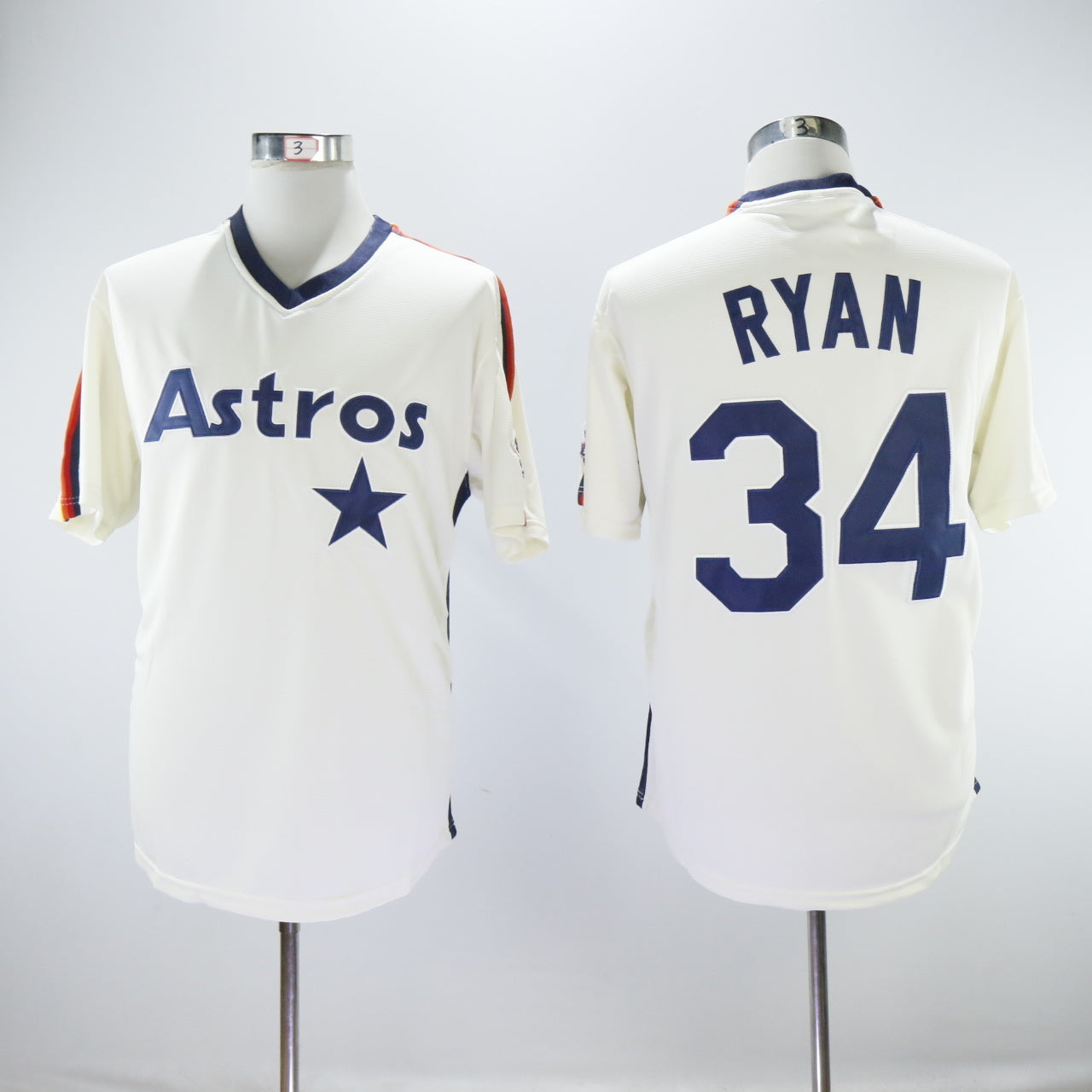 Houston Astros #34 Nolan Ryan Astros 34 Off-White Retro Baseball Jersey baseball jersey product view 1