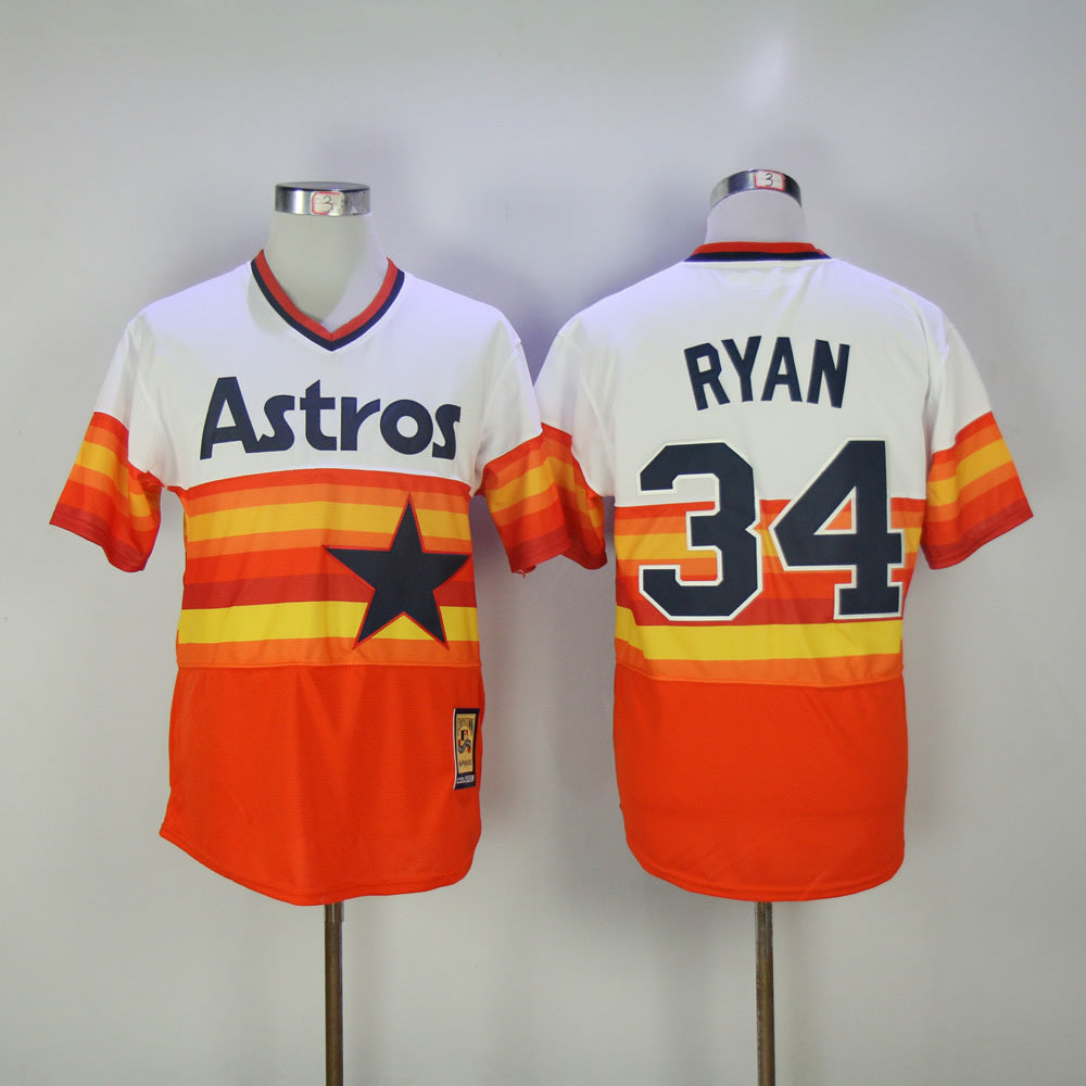 Houston Astros #34 Nolan Ryan Astros 34 Retro Baseball Jersey baseball jersey product view 1