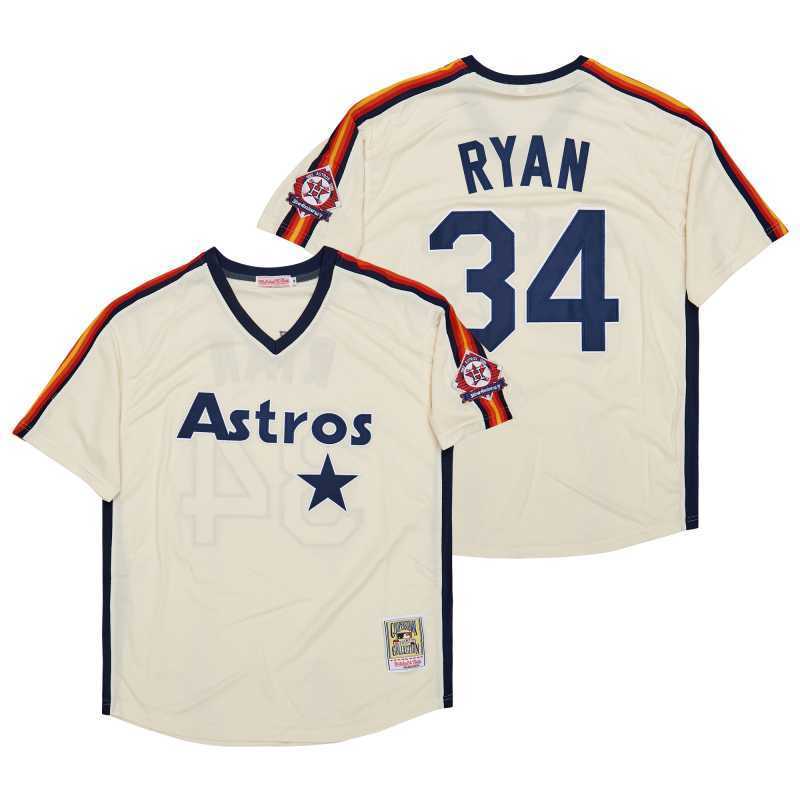Houston Astros #34 Nolan Ryan Style 1_1 Baseball Jersey baseball jersey product view 1