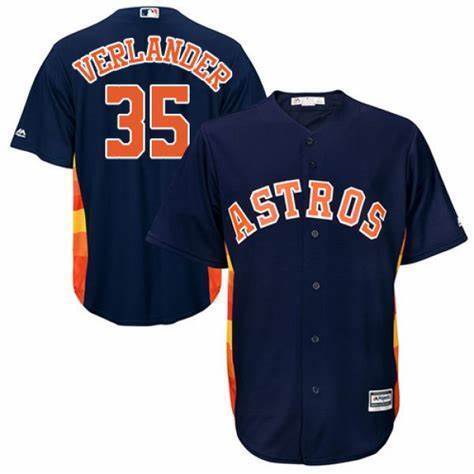 Houston Astros #35 Justin Verlande Astros 35 Blue Fan Baseball Jersey baseball jersey product view 1