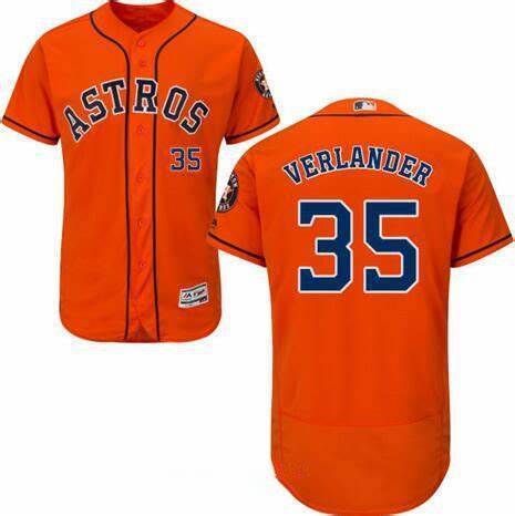 Houston Astros #35 Justin Verlande Astros 35 Orange Elite Baseball Jersey baseball jersey product view 1