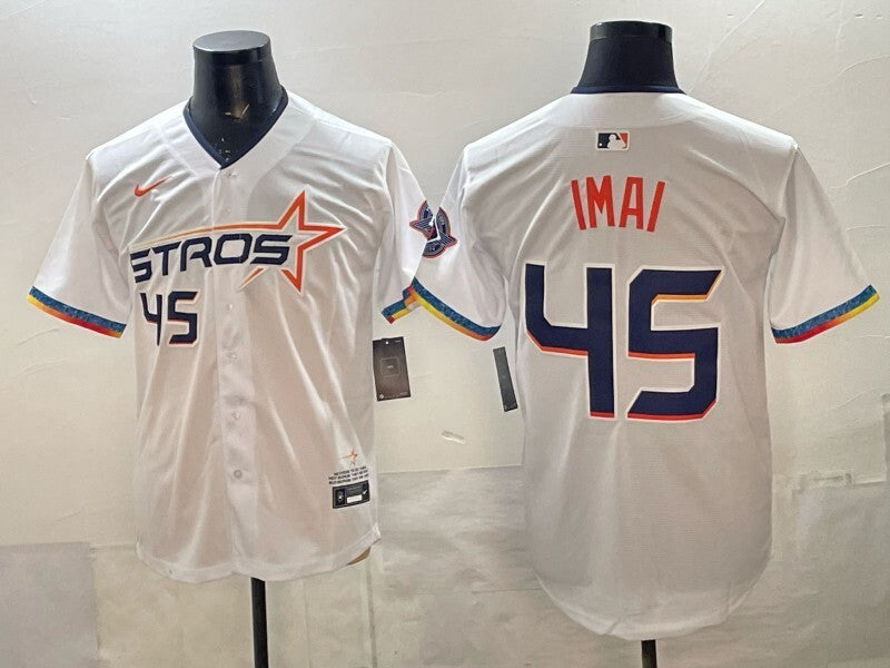 Houston Astros #45 Gerrit Cole Astros 4 Edition Style 1 Baseball Jersey baseball jersey product view 1