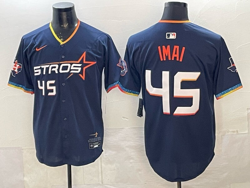 Houston Astros #45 Gerrit Cole Astros 4 Edition Style 2 Baseball Jersey baseball jersey product view 1