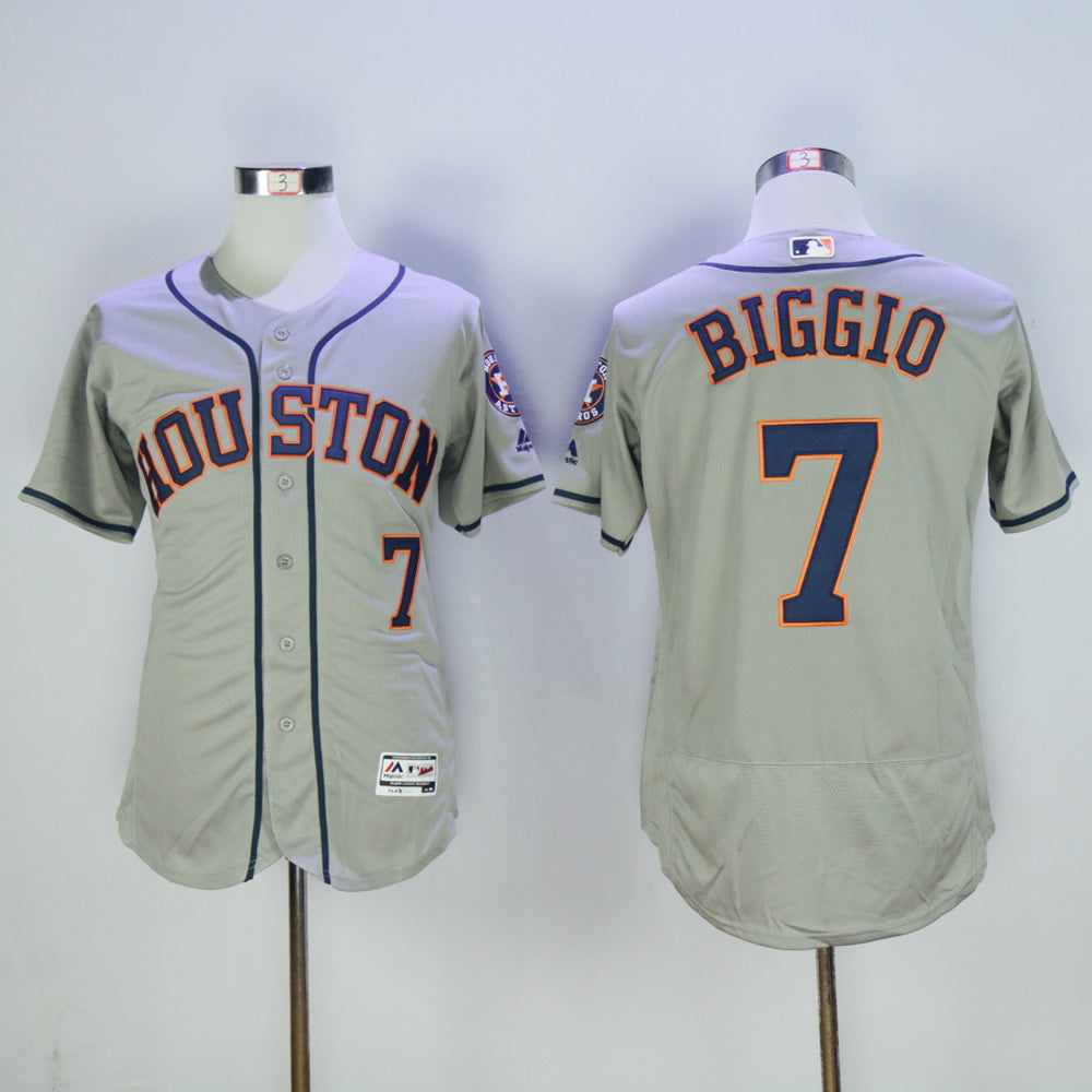 Houston Astros #7 Craig Biggio Astros 7 Gray Elite Retro Player Baseball Jersey baseball jersey product view 1