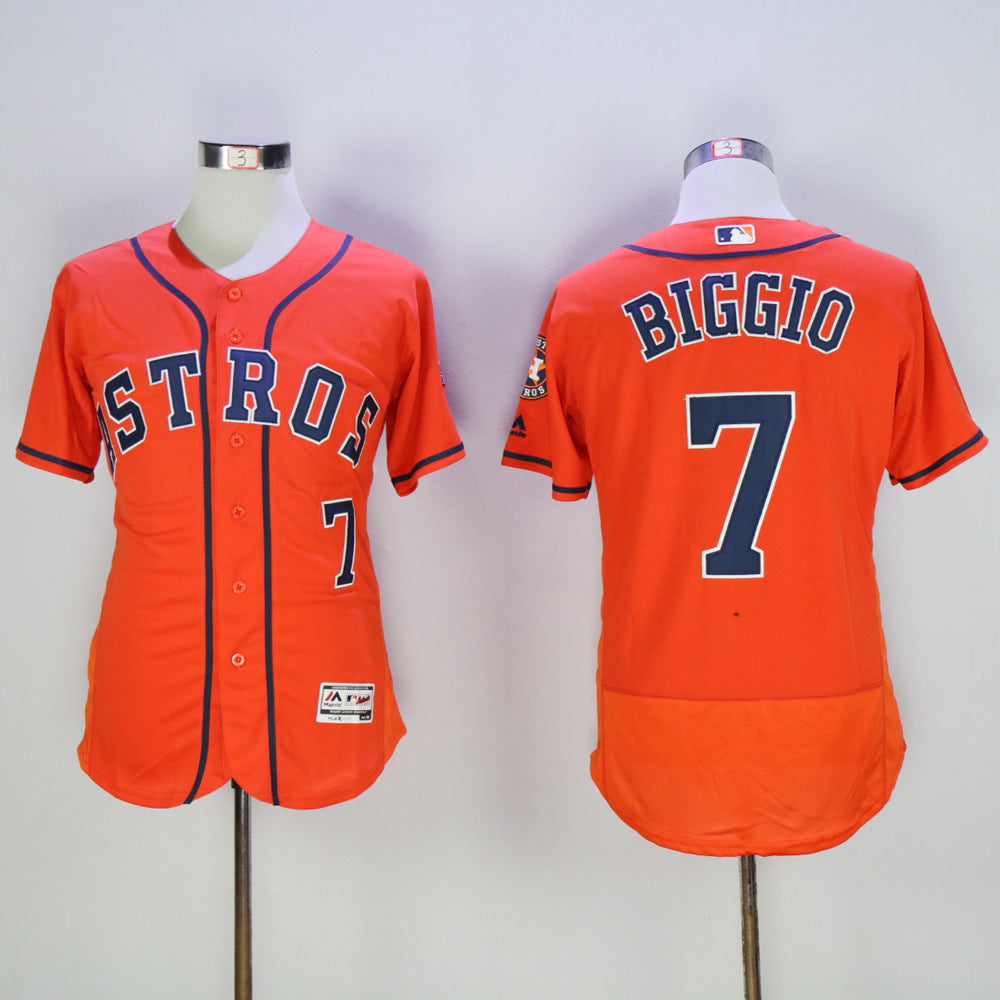 Houston Astros #7 Craig Biggio Astros 7 Orange Elite Retro Player Baseball Jersey baseball jersey product view 1