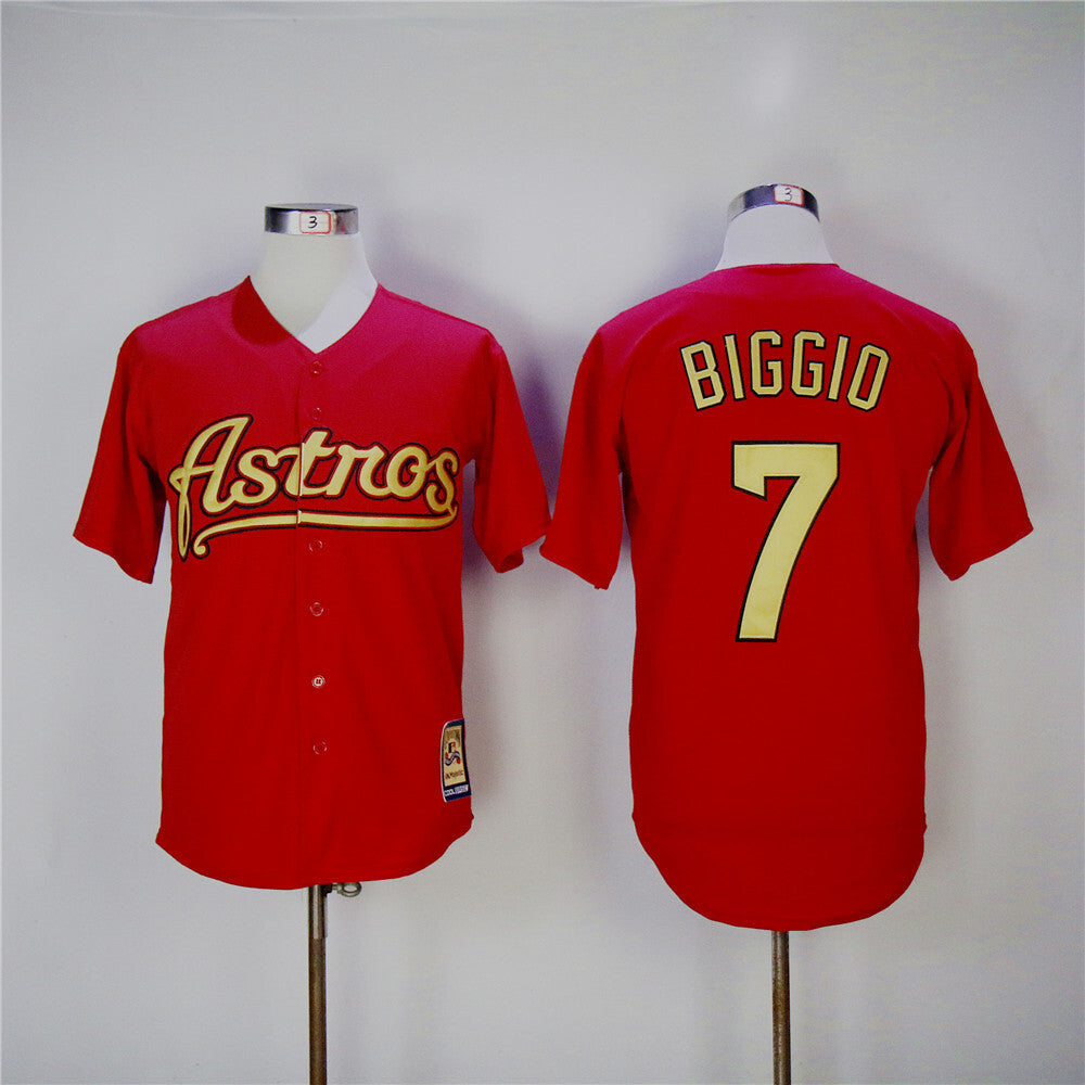 Houston Astros #7 Craig Biggio Astros 7 Red Inverted New Retro Baseball Jersey baseball jersey product view 1
