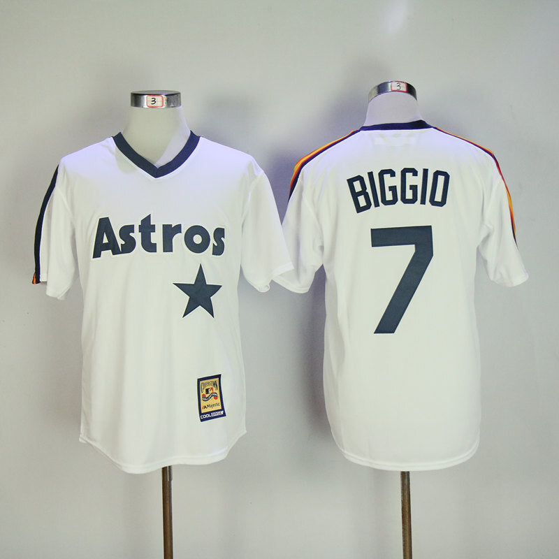 Houston Astros #7 Craig Biggio Astros 7 White Fan Retro Style 2 Baseball Jersey baseball jersey product view 1