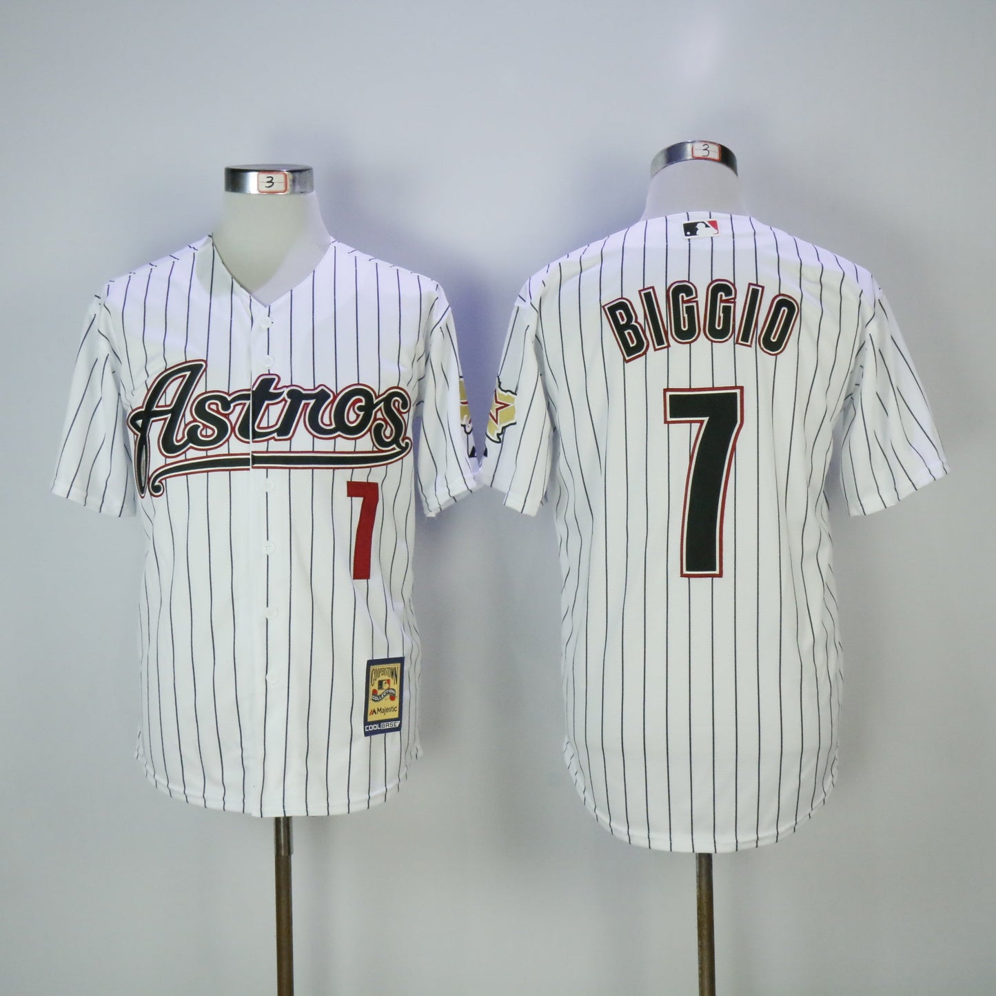 Houston Astros #7 Craig Biggio Astros 7 White Inverted Baseball Jersey baseball jersey product view 1