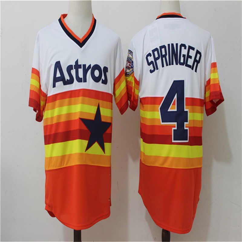 Houston Astros # 4 George Springer Style 2 Baseball Jersey baseball jersey product view 1