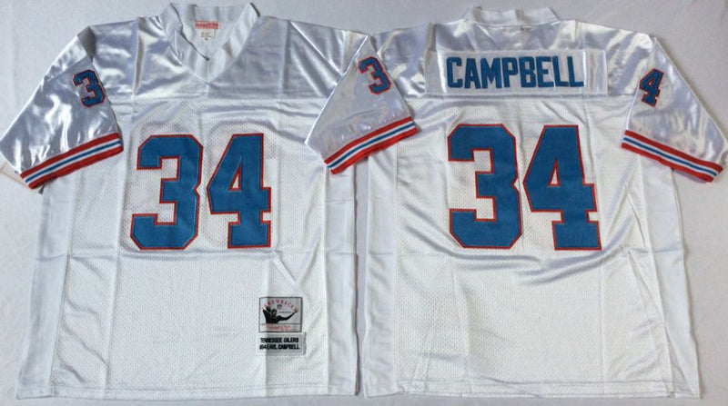 Houston Oilers #34 Earl Campbell 1993 Throwback Style 2 Football Jersey football jersey product view 1
