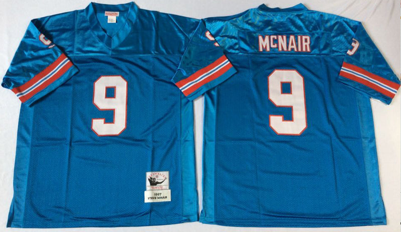 Houston Oilers #9 Mcnair Throwback Style 1 Football Jersey football jersey product view 1