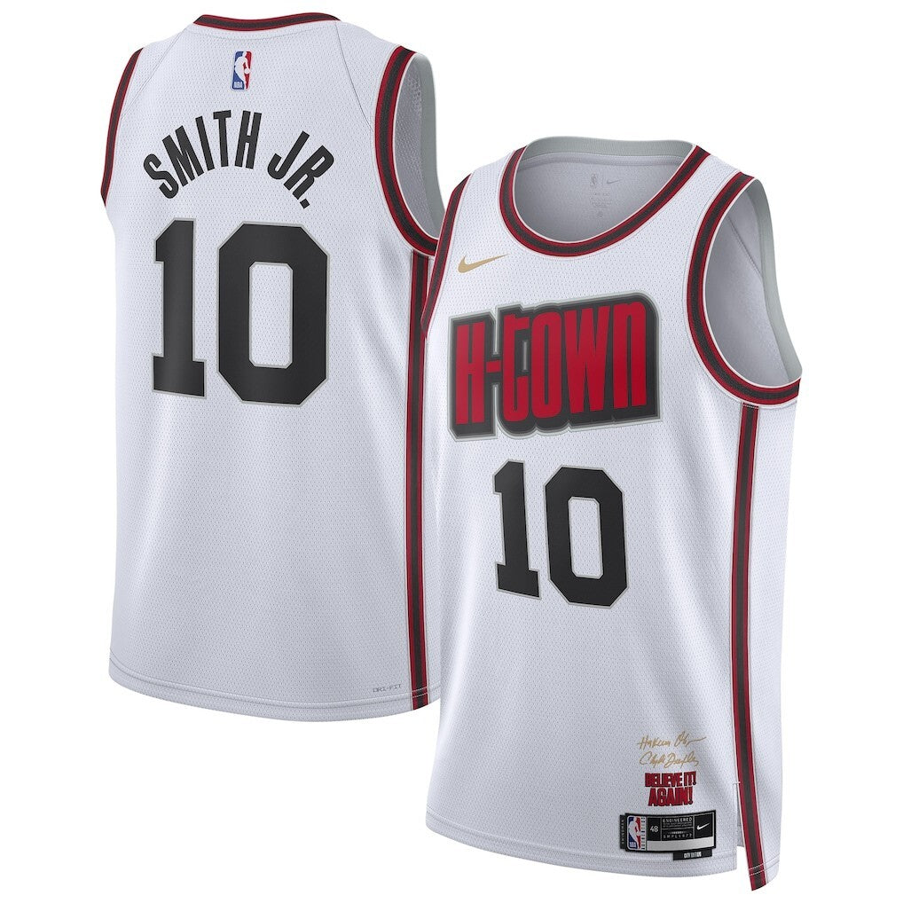 Houston Rockets #10 Jabari Smith Jr. Unisex 202425 Swingman Player Jersey - City Edition - White basketball jersey product view 1