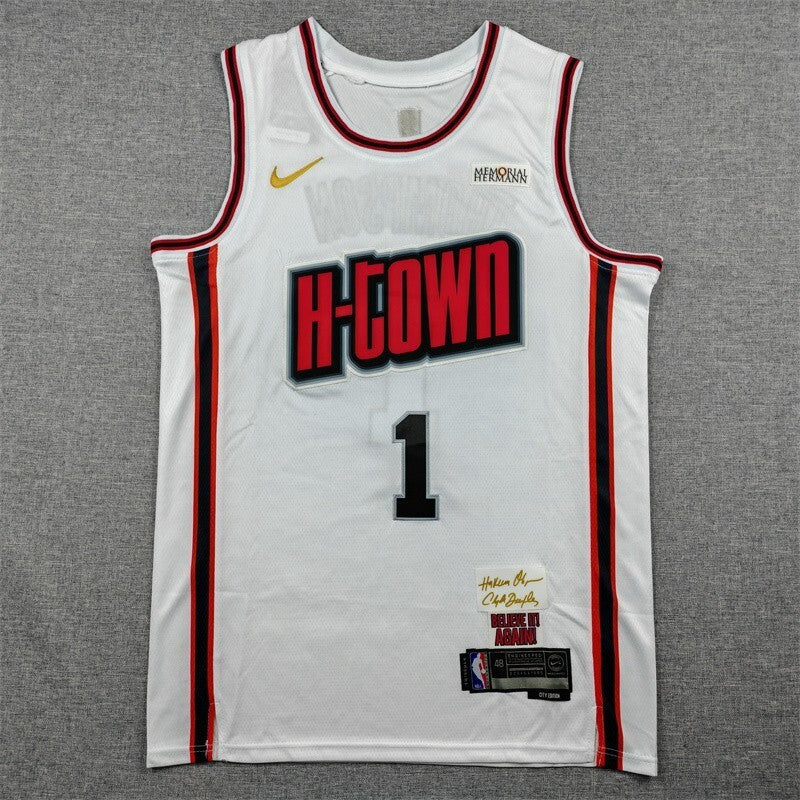 Houston Rockets #1 Amen Thompson 25 Rockets 1 White City Edition Style 2 Basketball Jersey basketball jersey product view 1