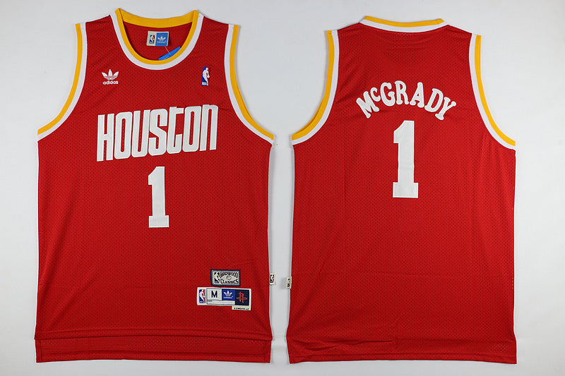 Houston Rockets #1 Mcgrady Basketball Jersey basketball jersey product view 1