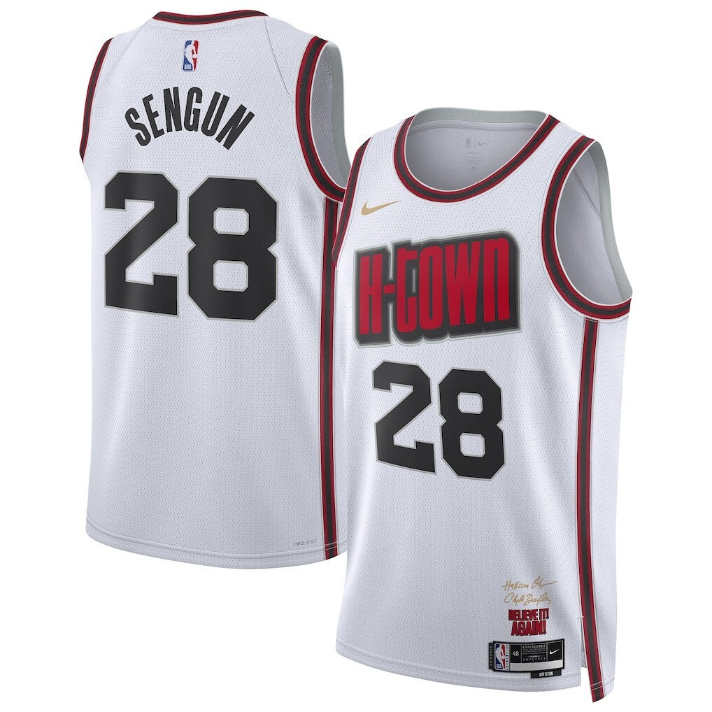 Houston Rockets #28 Alperen Sengun Unisex 202425 Swingman Player Jersey - City Edition - White basketball jersey product view 1