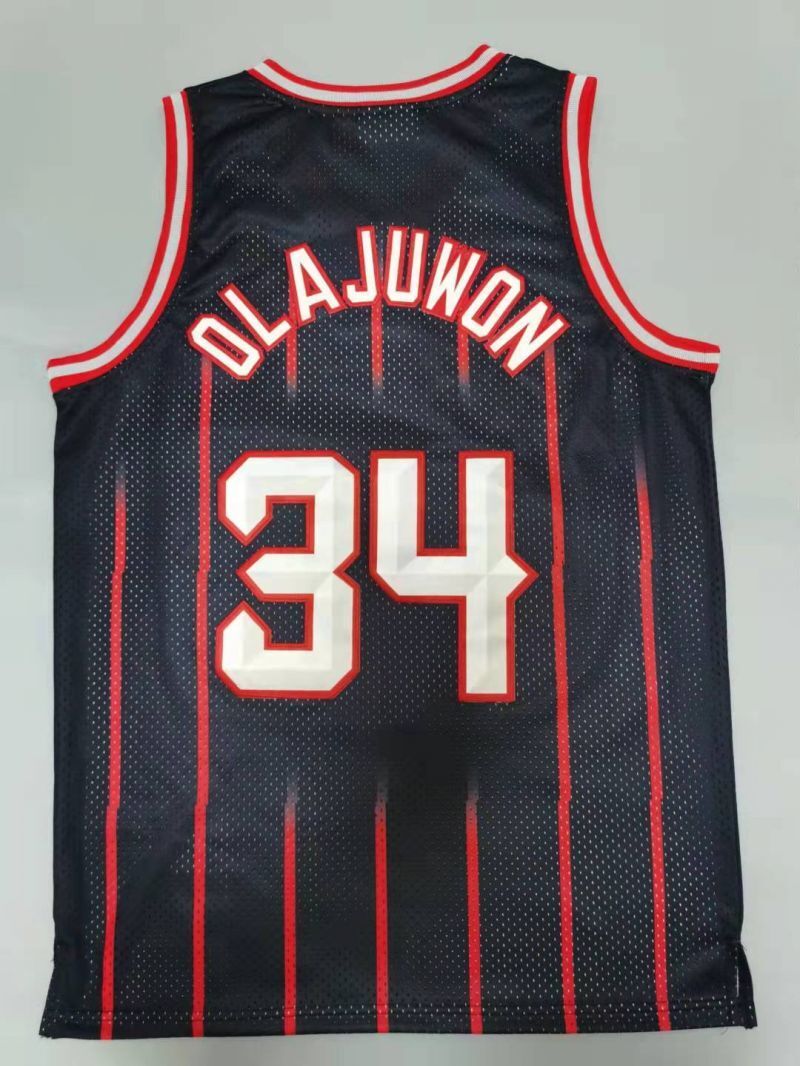 Houston Rockets #34 Hakeem Olajuwon 1996-97 throwback jersey black Style 1 Basketball Jersey basketball jersey product view 1