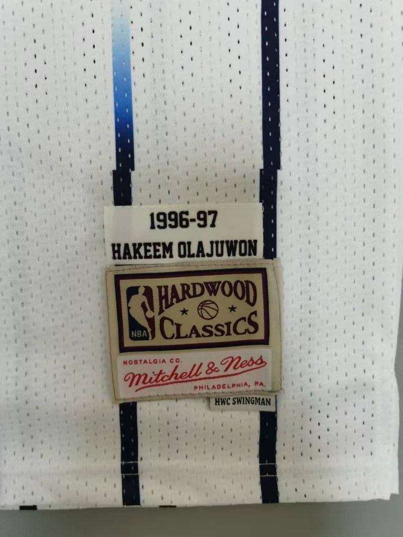 Houston Rockets #34 Hakeem Olajuwon 1996-97 throwback jersey white Style 1 Basketball Jersey basketball jersey product view 1