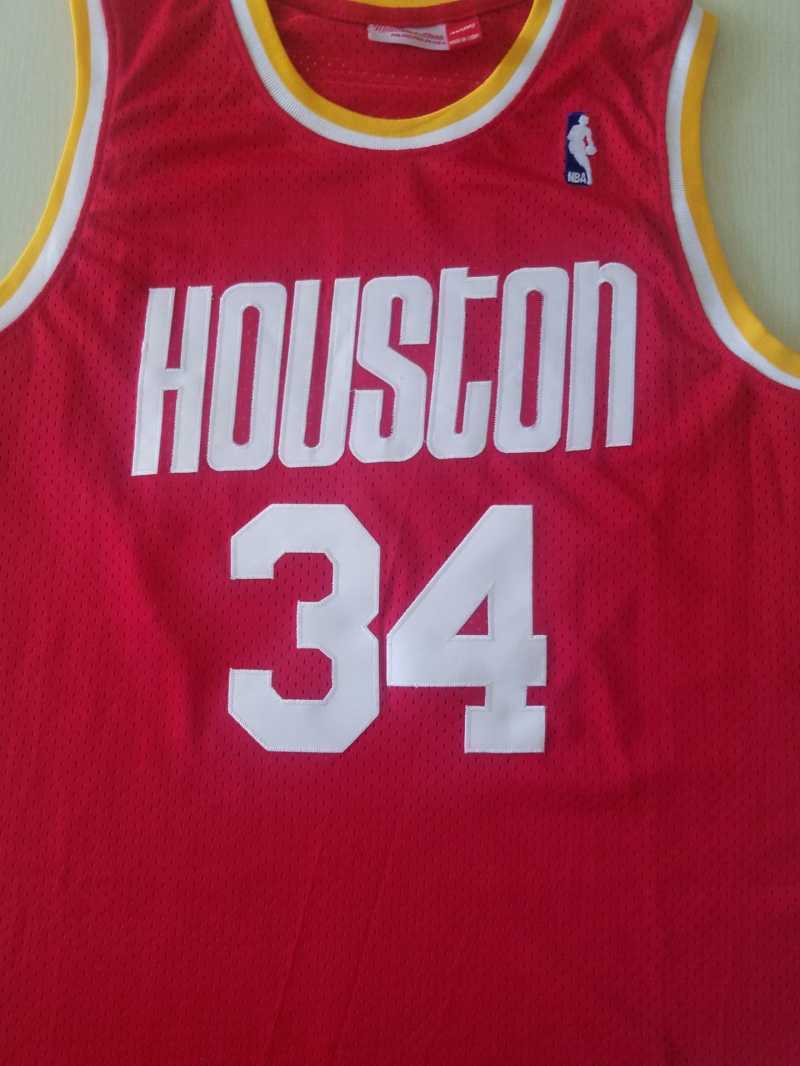 Houston Rockets #34 Hakeem Olajuwon Rockets 34 Retro Red Style 4 Basketball Jersey basketball jersey product view 1
