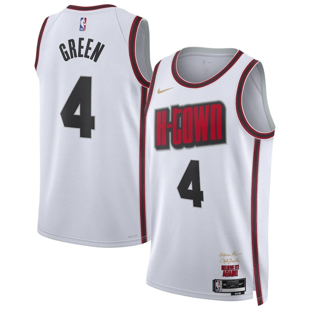 Houston Rockets #4 Jalen Green Unisex 202425 Swingman Player Jersey - City Edition - White basketball jersey product view 1