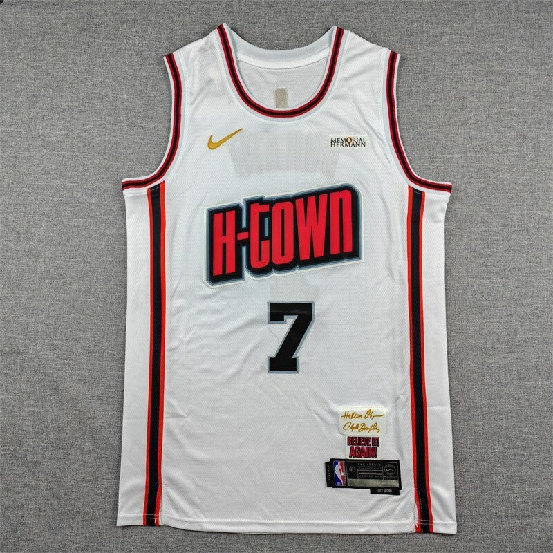 Houston Rockets #7 Kevin Durant 25 Rockets 7 White City Edition Style 2 Basketball Jersey basketball jersey product view 1
