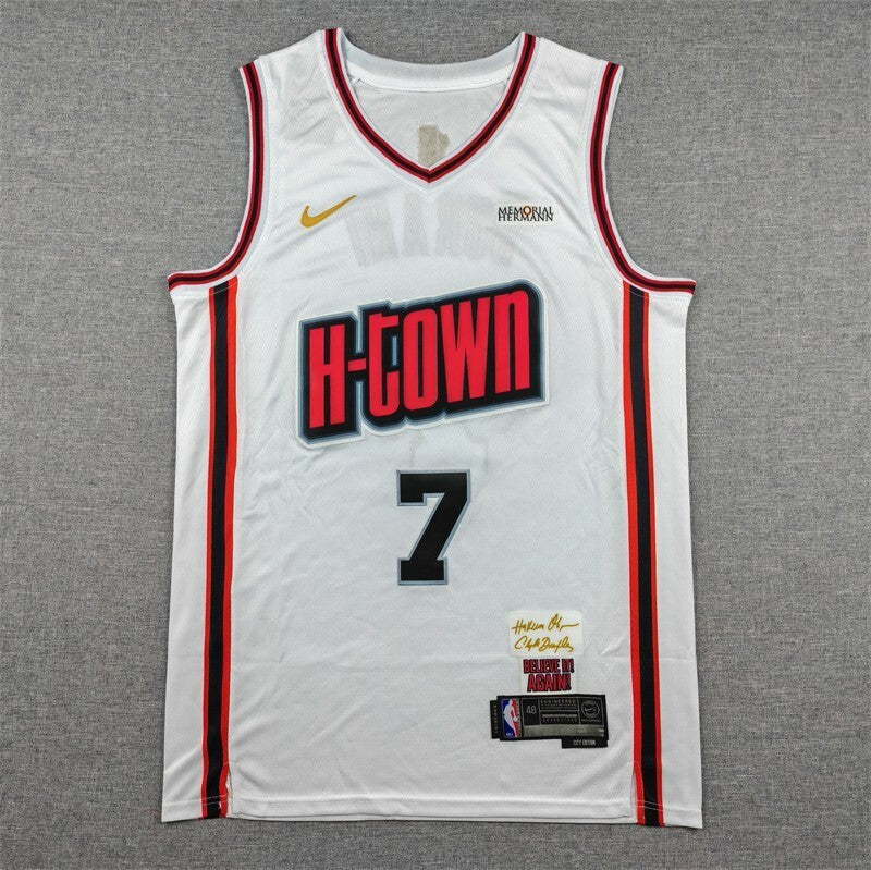 Houston Rockets #7 Kevin Durant Rockets 7 White City Edition s-xxl Style 2 Basketball Jersey basketball jersey product view 1