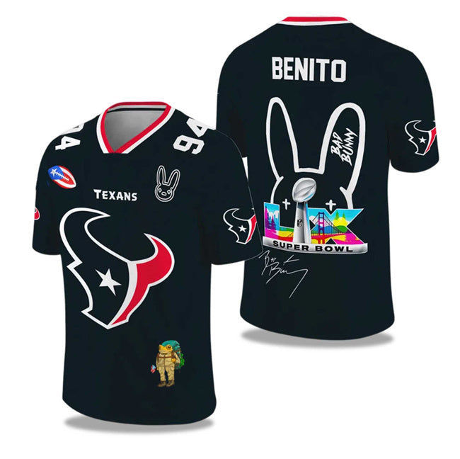 Houston Texans 2025 2026 Bowl LX Print Jersey Football Jersey football jersey product view 1