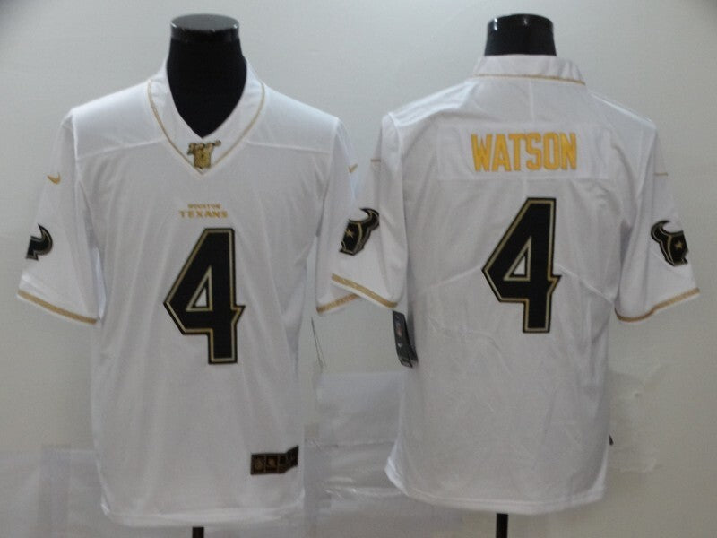 Houston Texans White Retro Gold 383 Football Jersey football jersey product view 1