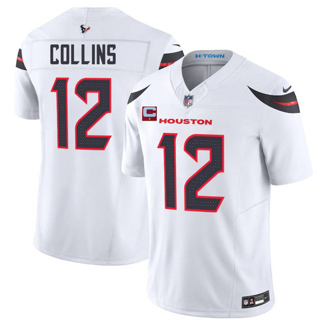 Houston Texans #12 Nico Collins White 2025 F.U.S.E. With 1-Star C Patch Vapor Limited Football Jersey football jersey product view 1