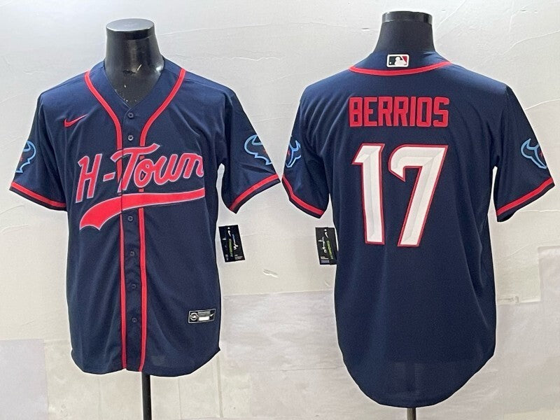 Houston Texans #17 Braxton Berrios Collaboration Style 2 Football Jersey football jersey product view 1