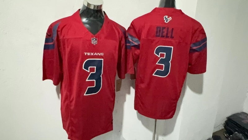 Houston Texans #3 Tank Dell Style 1 Football Jersey football jersey product view 1