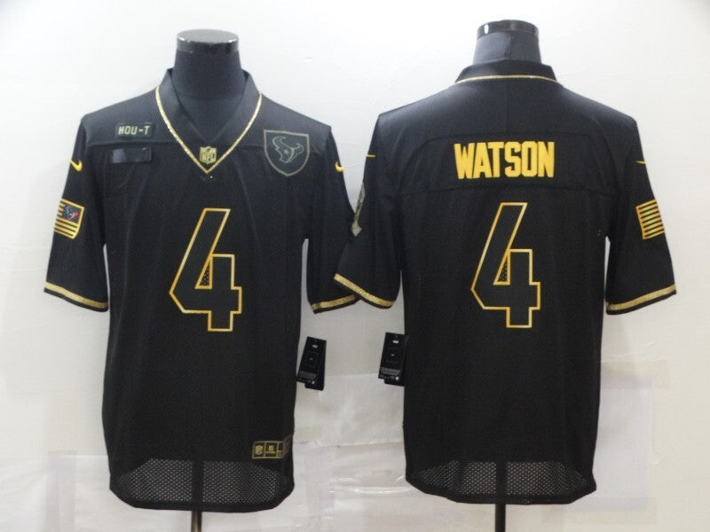 Houston Texans #4 Deshaun Watson 20 Salute Retro Gold 835 Style 2 Football Jersey football jersey product view 1
