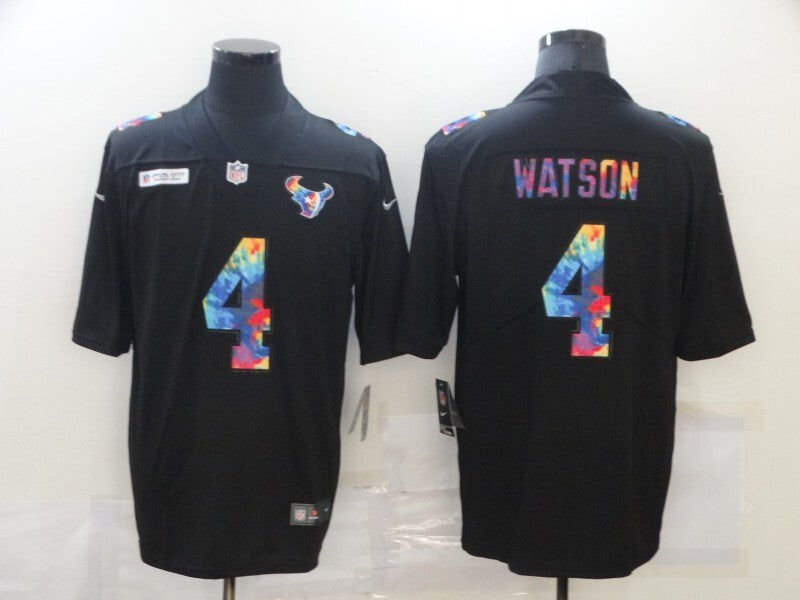 Houston Texans #4 Deshaun Watson Black Rainbow 114 Football Jersey football jersey product view 1