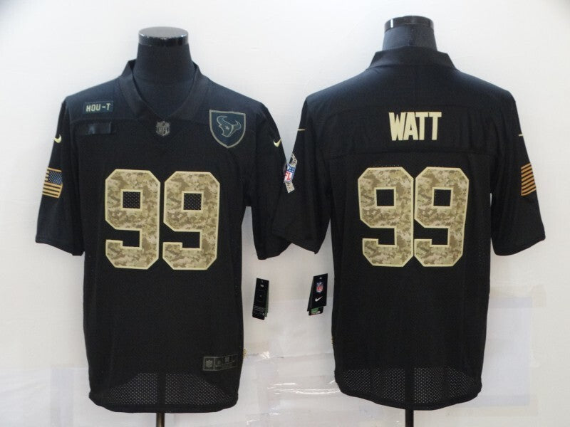 Houston Texans #99 J.J. Watt 20 Salute Camo Text 695 Football Jersey football jersey product view 1