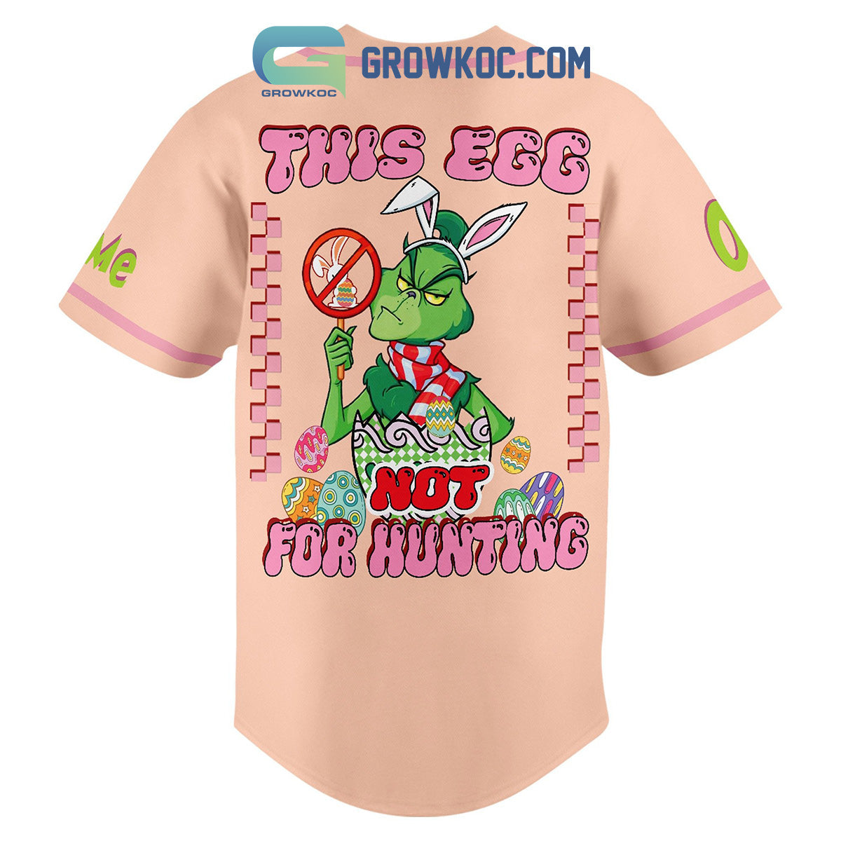 How The Grinch Stole Easter Personalized Baseball Jersey baseball jersey product view 3